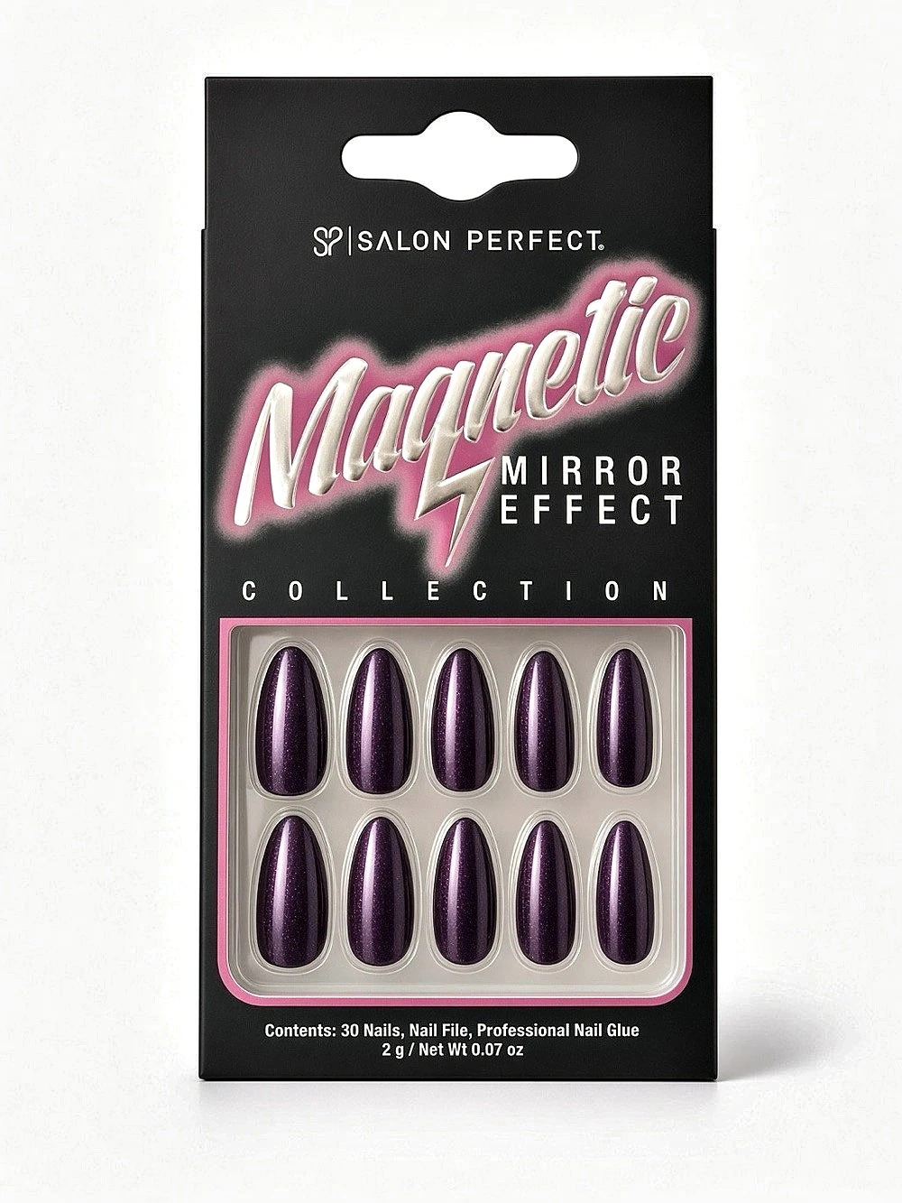 Salon Perfect Magnetic Mirror Effect Press-On Nails - Purple
